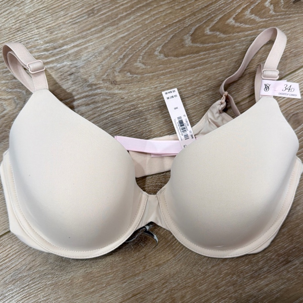 Victoria’s Secret Perfect Shape Push-Up T-Shirt Bra 34D Marzipan